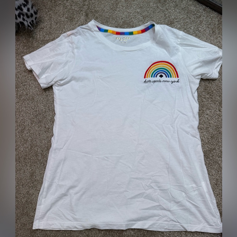 KATE SPADE Rainbow Pride T-Shirt in White
Size S